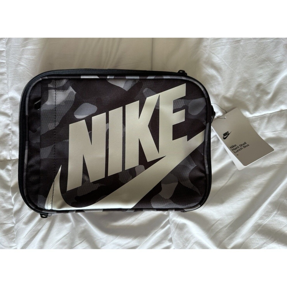 Nike Boy's Futura Fuel Pack Lunch Box Insulated Hard Shell Black Camo School New